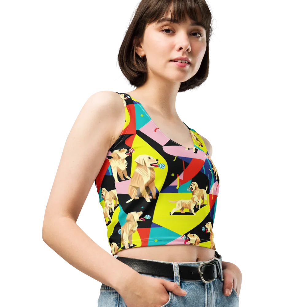Candy Canine Geometry on Crop Top — Right Front