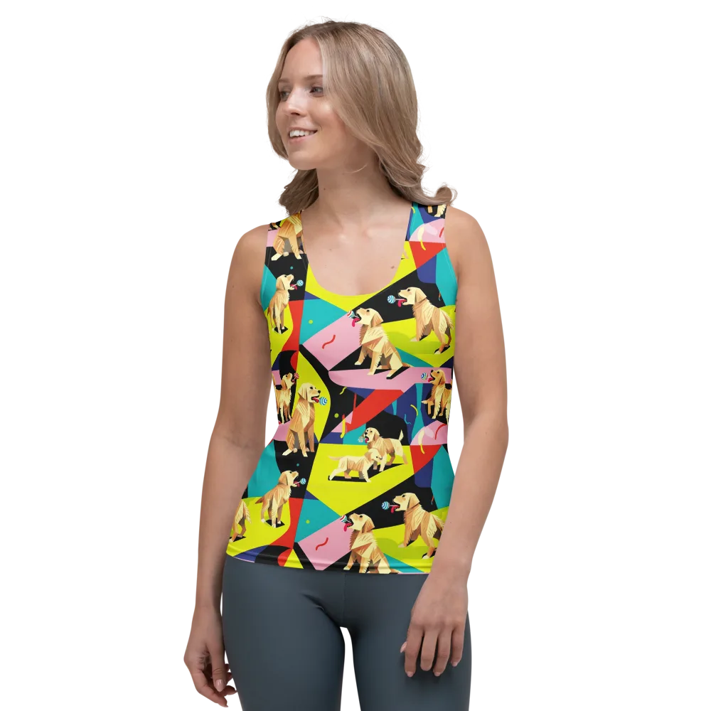 Candy Canine Geometry on Women's Tank Top — Front