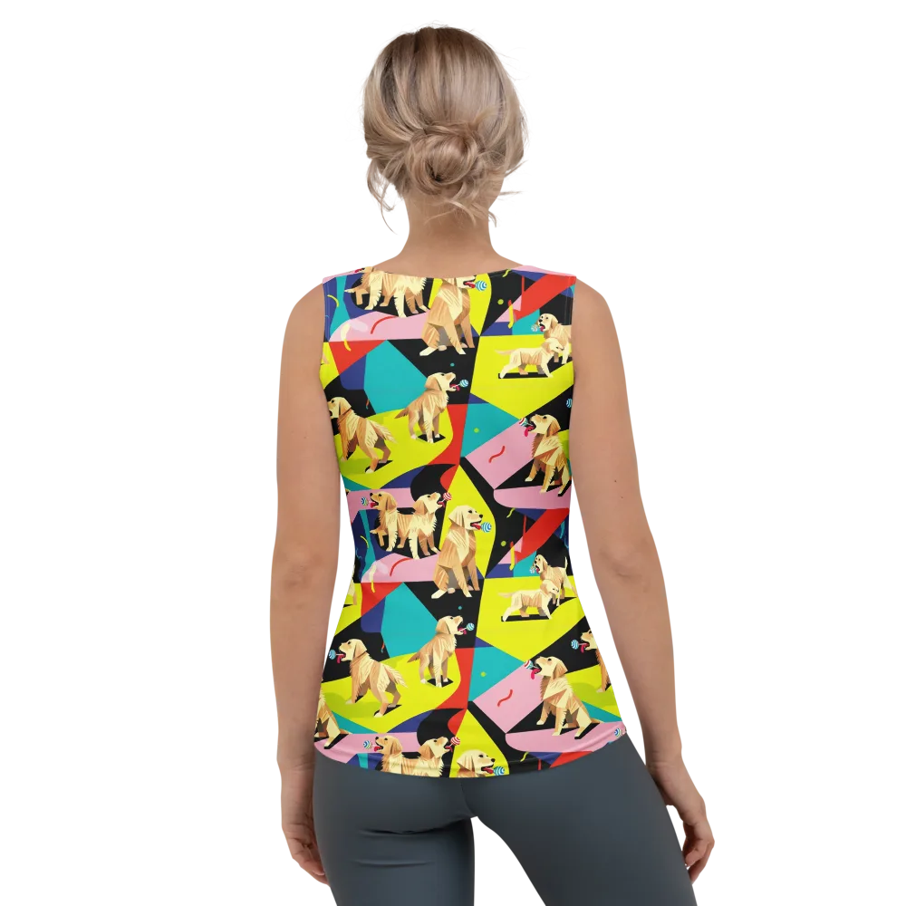 Candy Canine Geometry on Women's Tank Top — Back