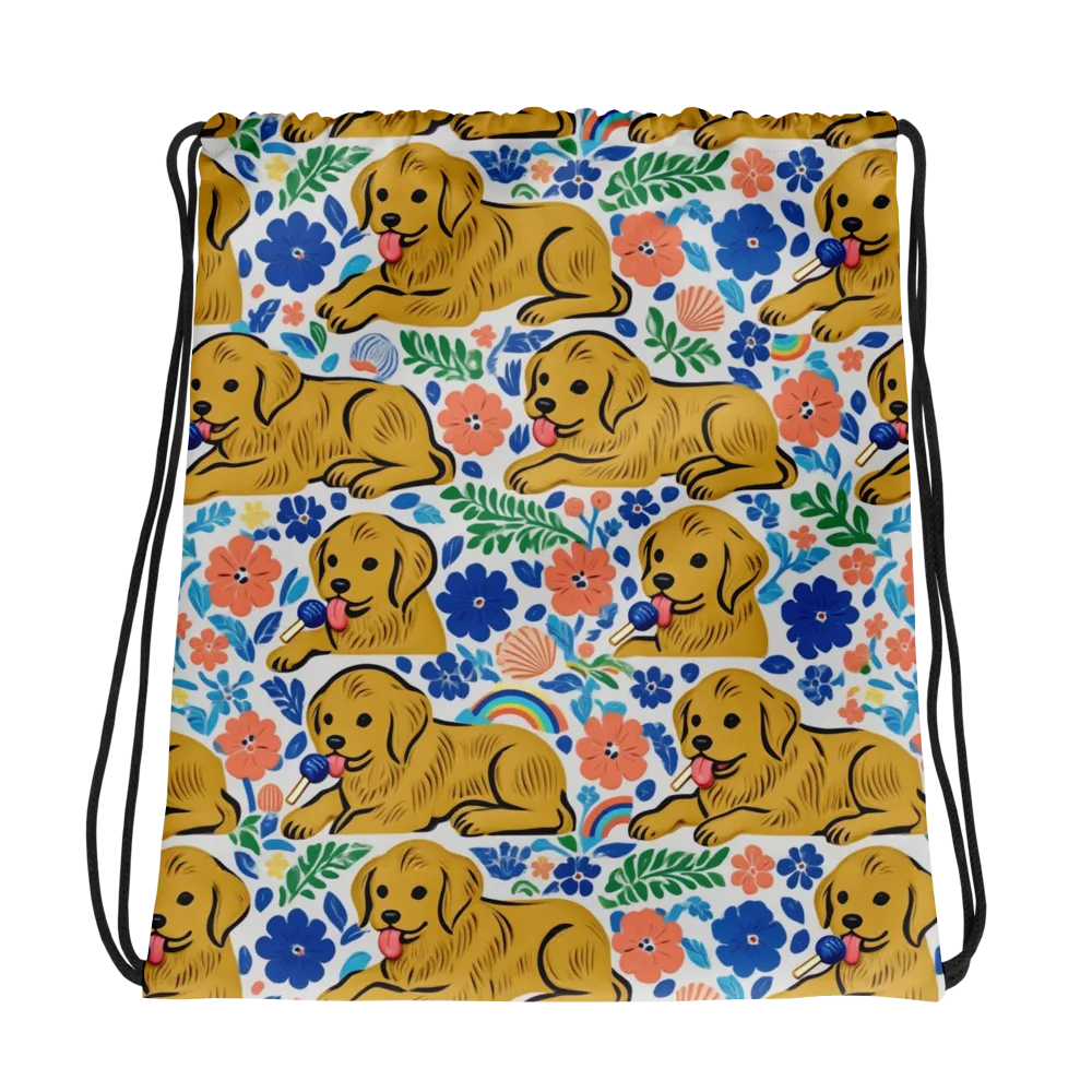 Golden Hour Hounds on Drawstring Bag — Photo