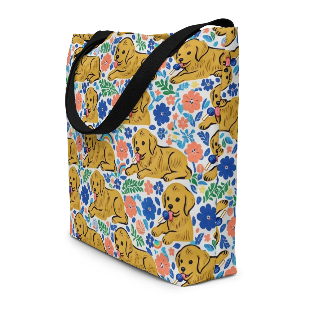 Golden Hour Hounds on Large Tote Bag W/ Pocket — Front