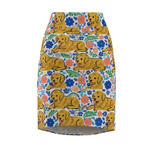 Golden Hour Hounds on a Pencil Skirt