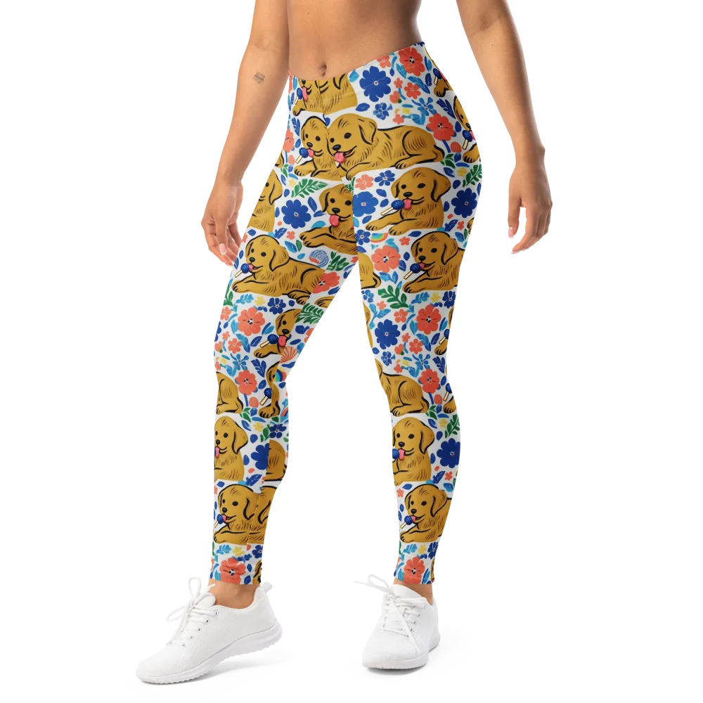 Golden Hour Hounds on Leggings — Left Front