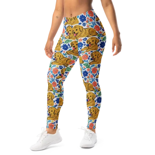 Golden Hour Hounds on a Leggings