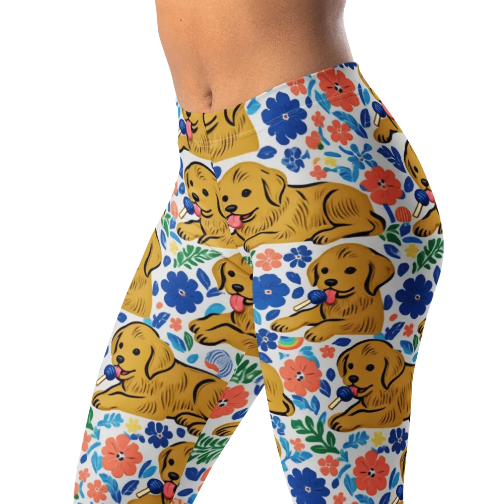 Golden Hour Hounds on Leggings — Left Front