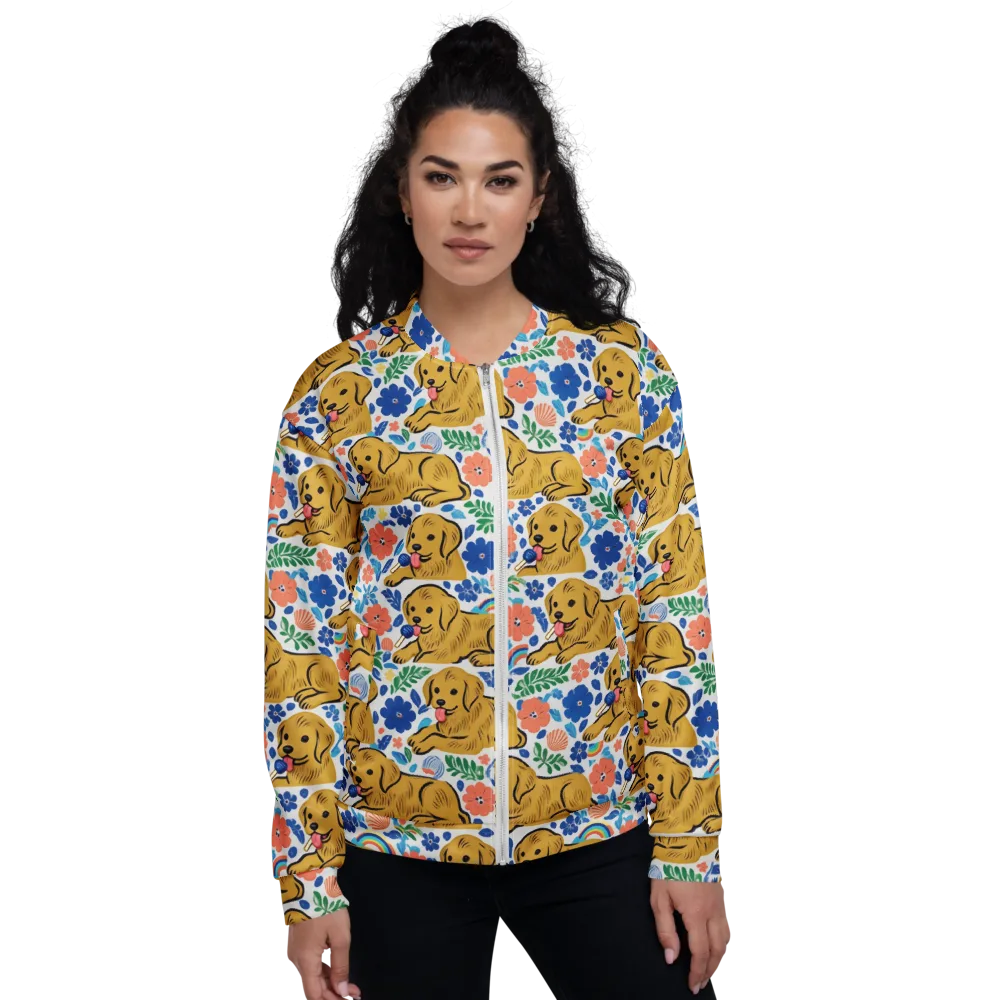 Golden Hour Hounds on Bomber Jacket — Front