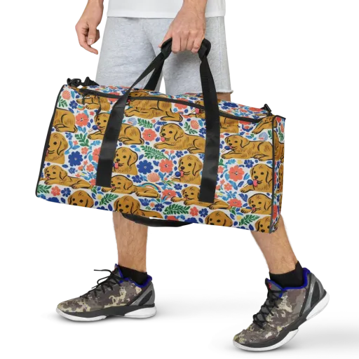 Golden Hour Hounds on a Duffle Bag