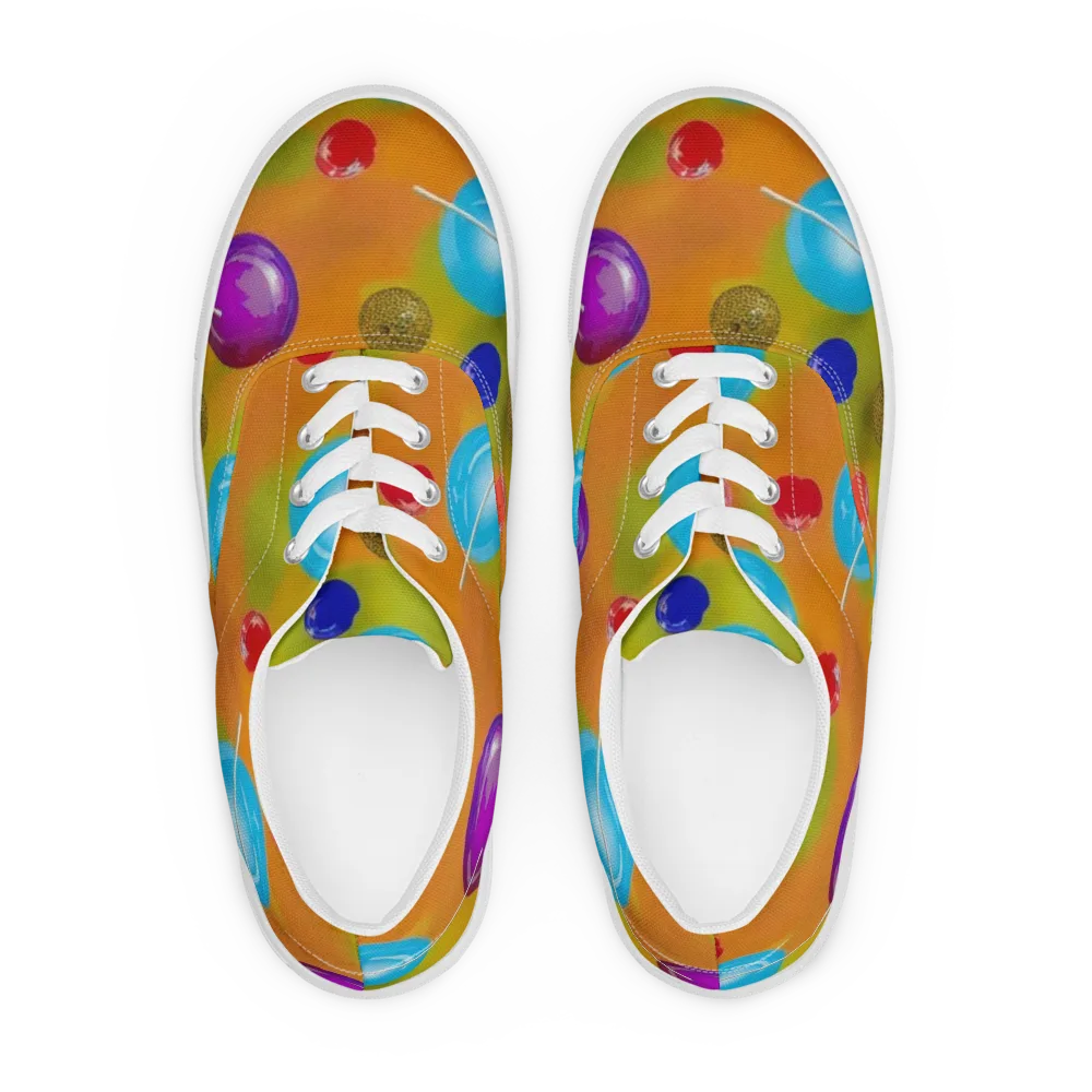 Lollipop Nebula on Men's Lace-Up Canvas Shoes — Front