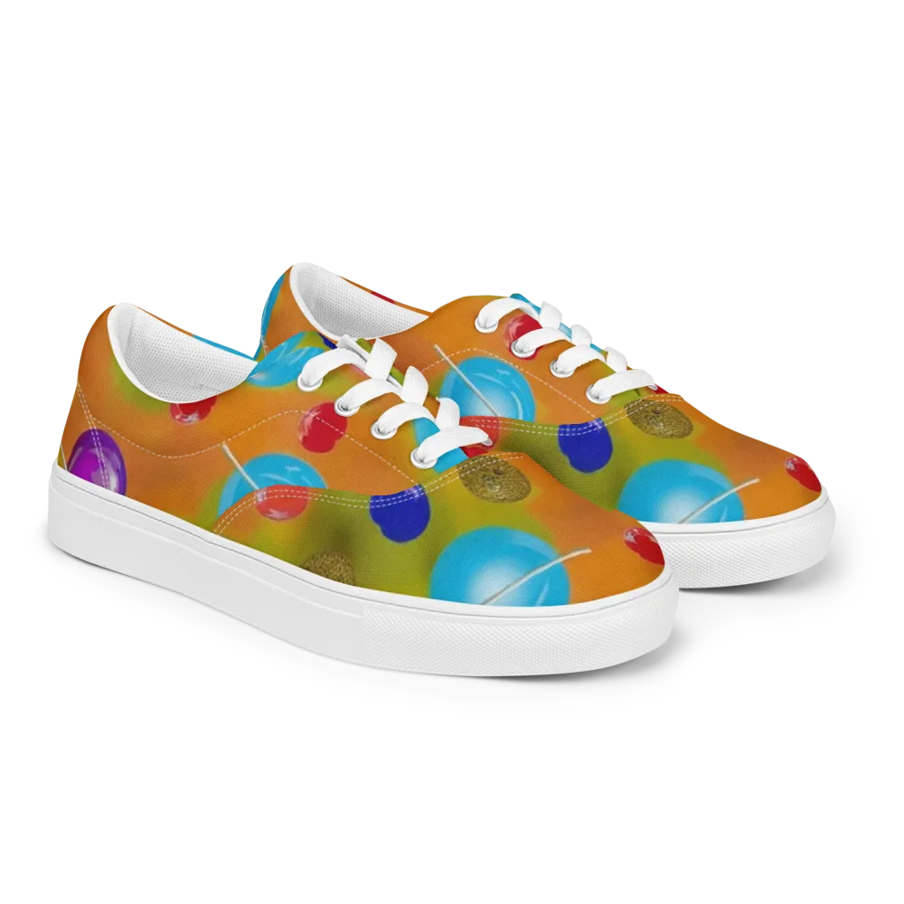 Lollipop Nebula on Men's Lace-Up Canvas Shoes — Right Front