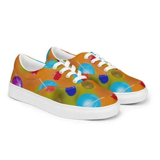 Lollipop Nebula on Men's Lace-Up Canvas Shoes