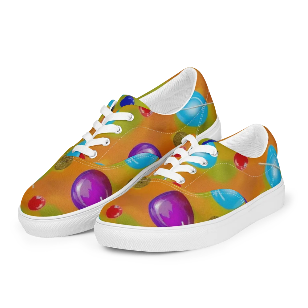 Lollipop Nebula on Men's Lace-Up Canvas Shoes — Left Front