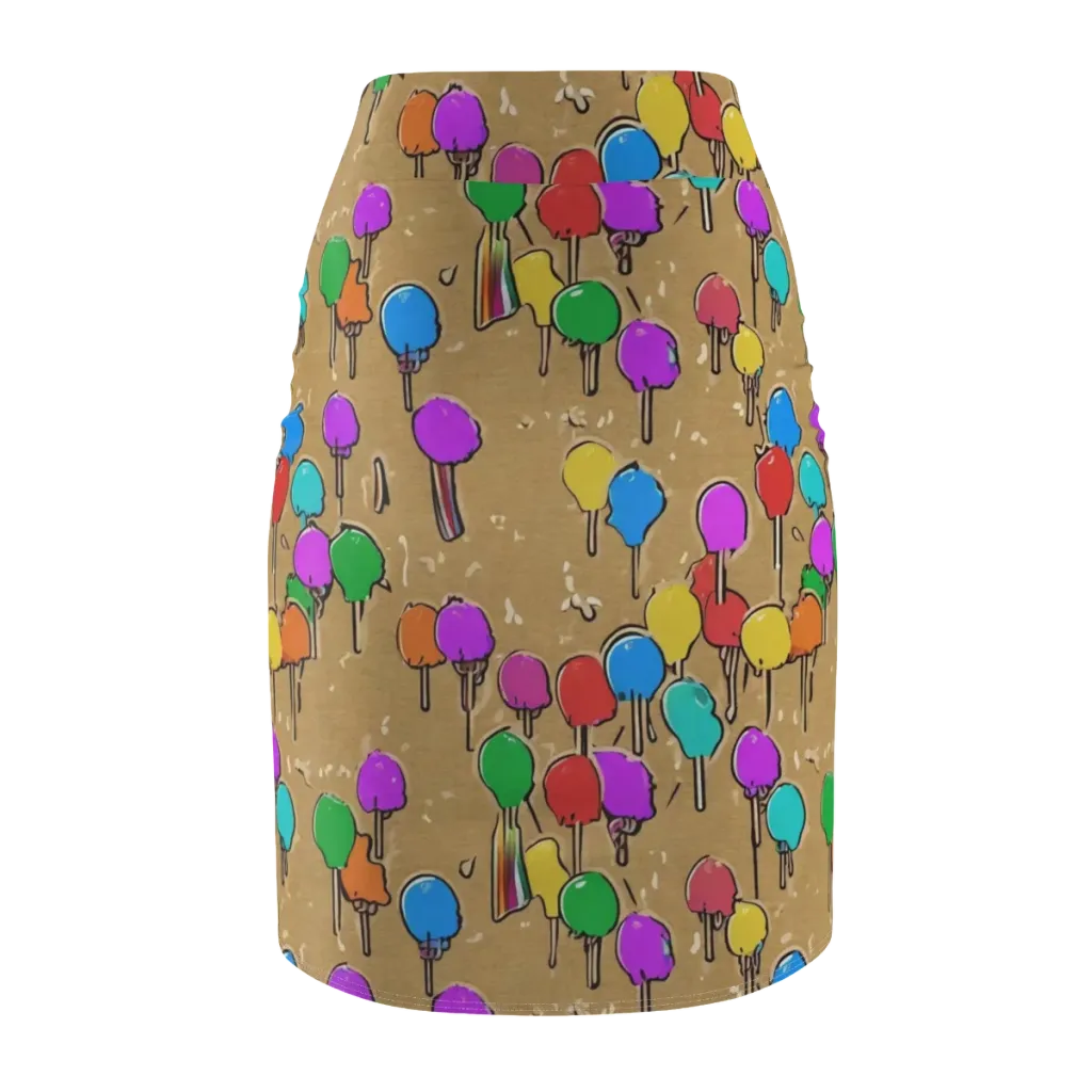 Lollipop Parade on Pencil Skirt — Back