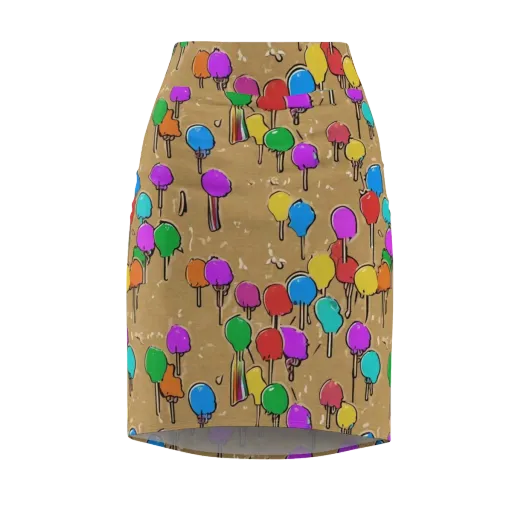 Lollipop Parade on Pencil Skirt