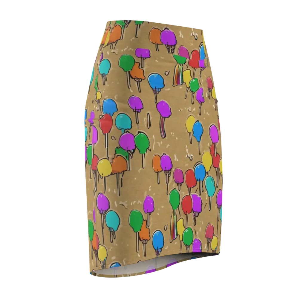 Lollipop Parade on Pencil Skirt — Front Side