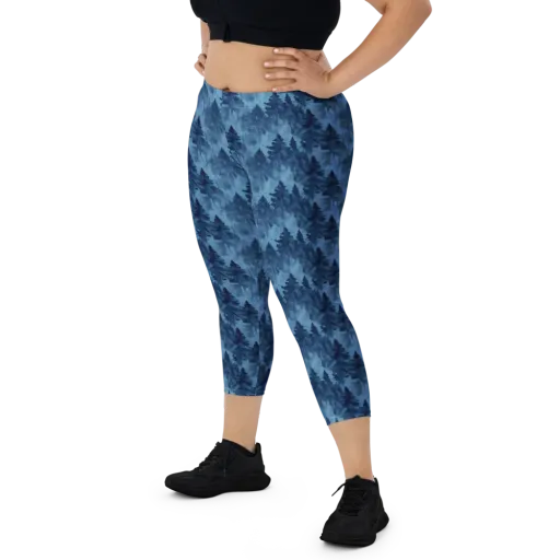 Midnight Pine on a Capri Leggings