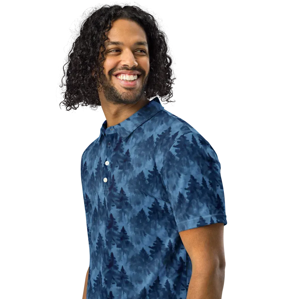 Midnight Pine on Men's Slim Fit Polo Shirt — Left Front