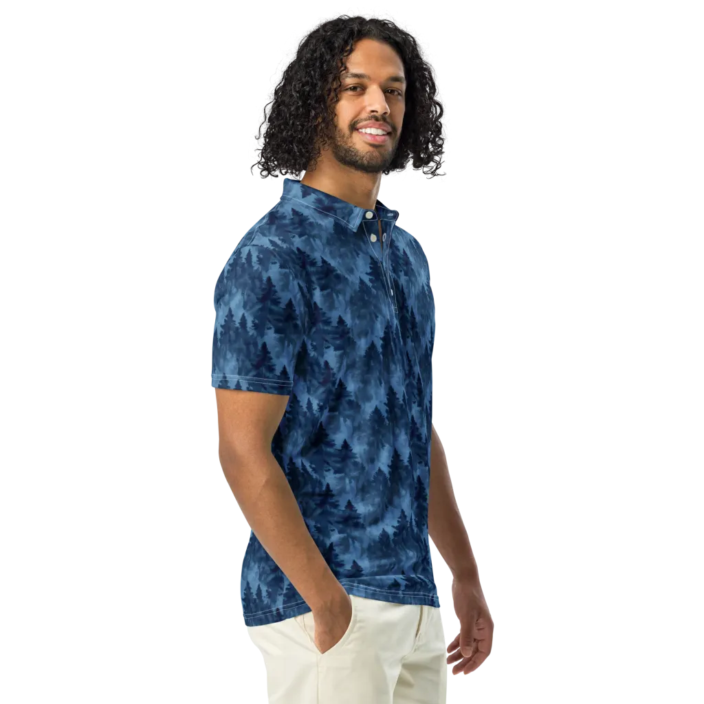 Midnight Pine on Men's Slim Fit Polo Shirt — Right Front