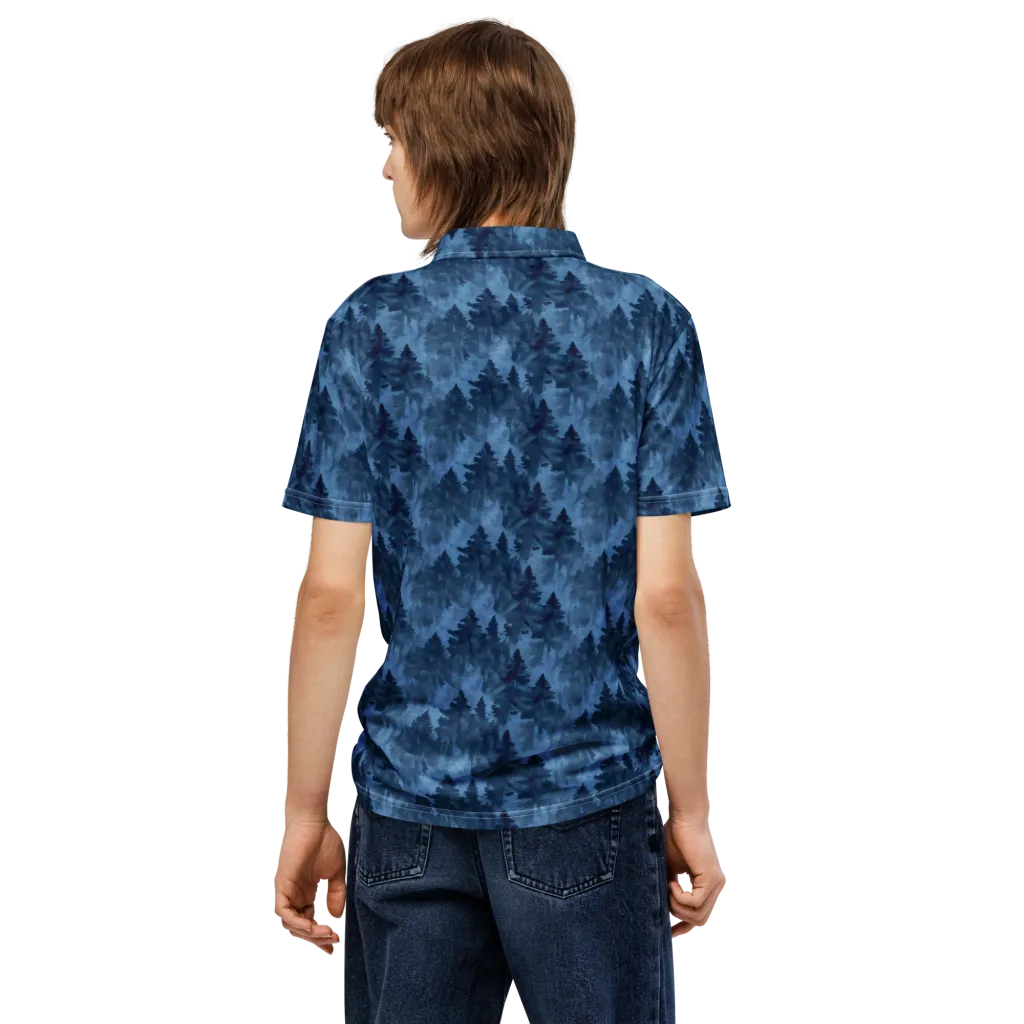 Midnight Pine on Men's Slim Fit Polo Shirt — Back