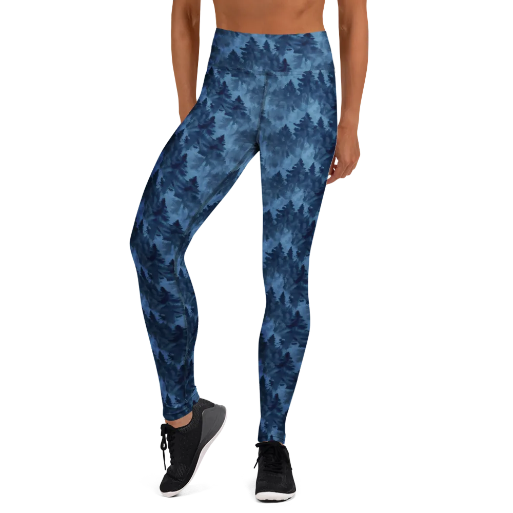 Midnight Pine on Yoga Leggings — Front