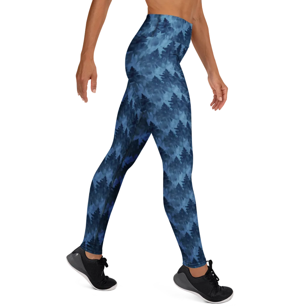 Midnight Pine on Yoga Leggings — Right