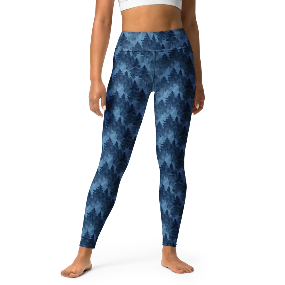 Midnight Pine on Yoga Leggings — Front