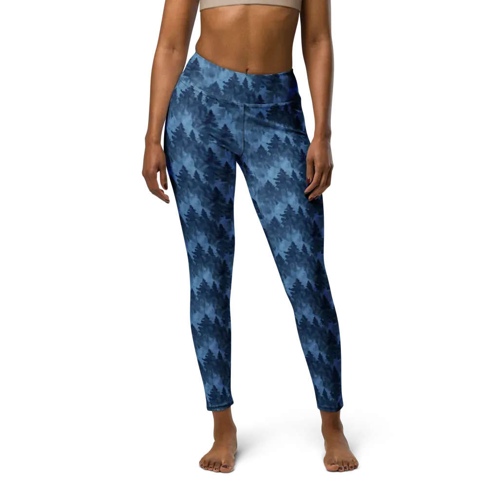 Midnight Pine on Yoga Leggings — Front