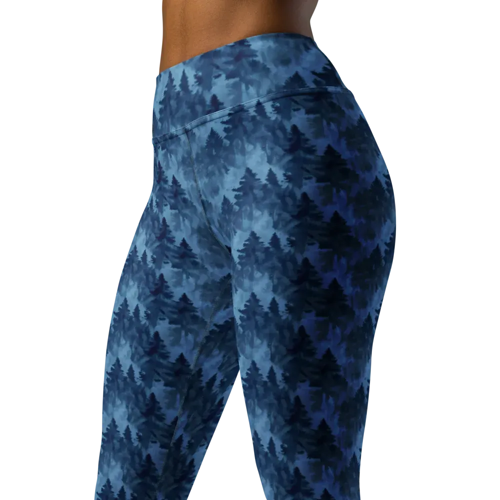 Midnight Pine on Yoga Leggings — Left Front