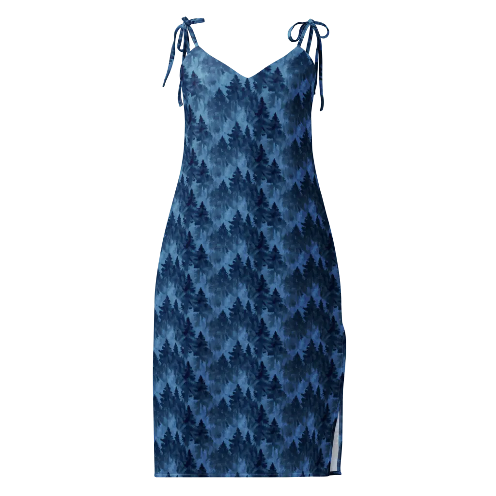 Midnight Pine on Slip Dress — Front