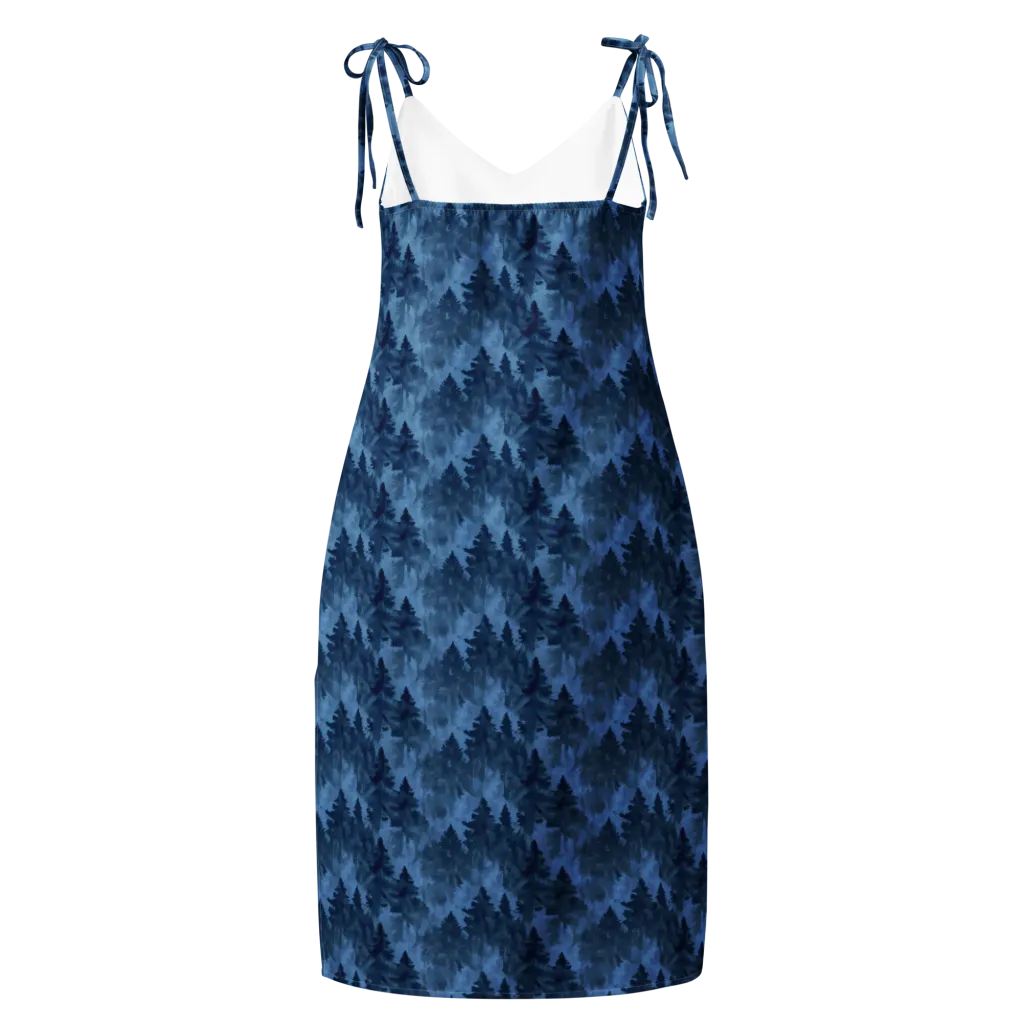 Midnight Pine on Slip Dress — Back