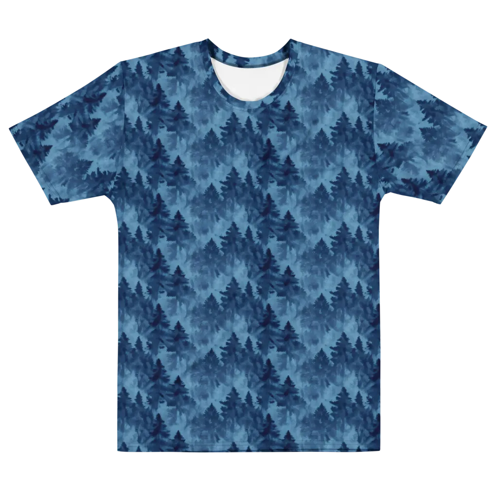 Midnight Pine on Men's Cotton Crew Neck T-Shirt — Front
