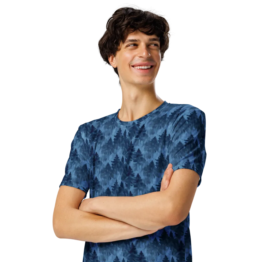 Midnight Pine on Men's Crew Neck T-Shirt — Left Front
