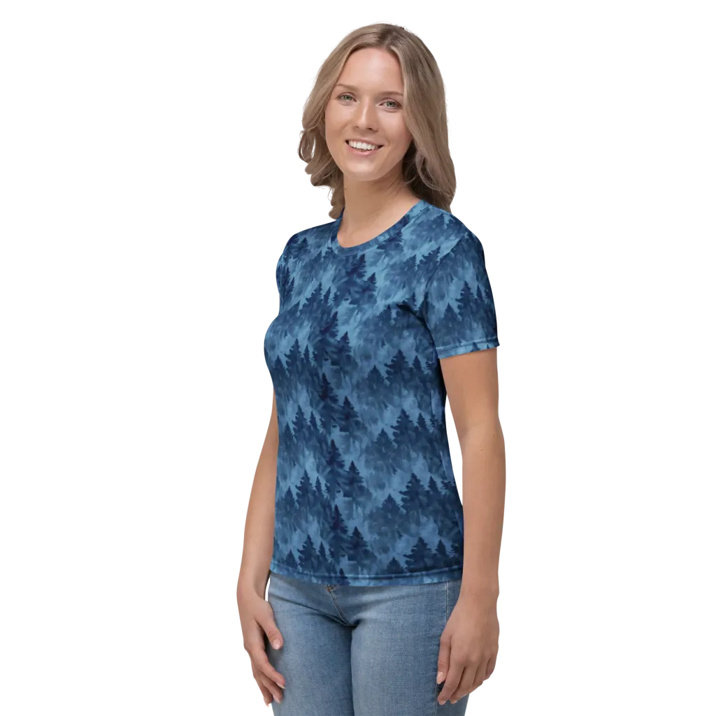 Midnight Pine on Women's Crew Neck T-Shirt — Left