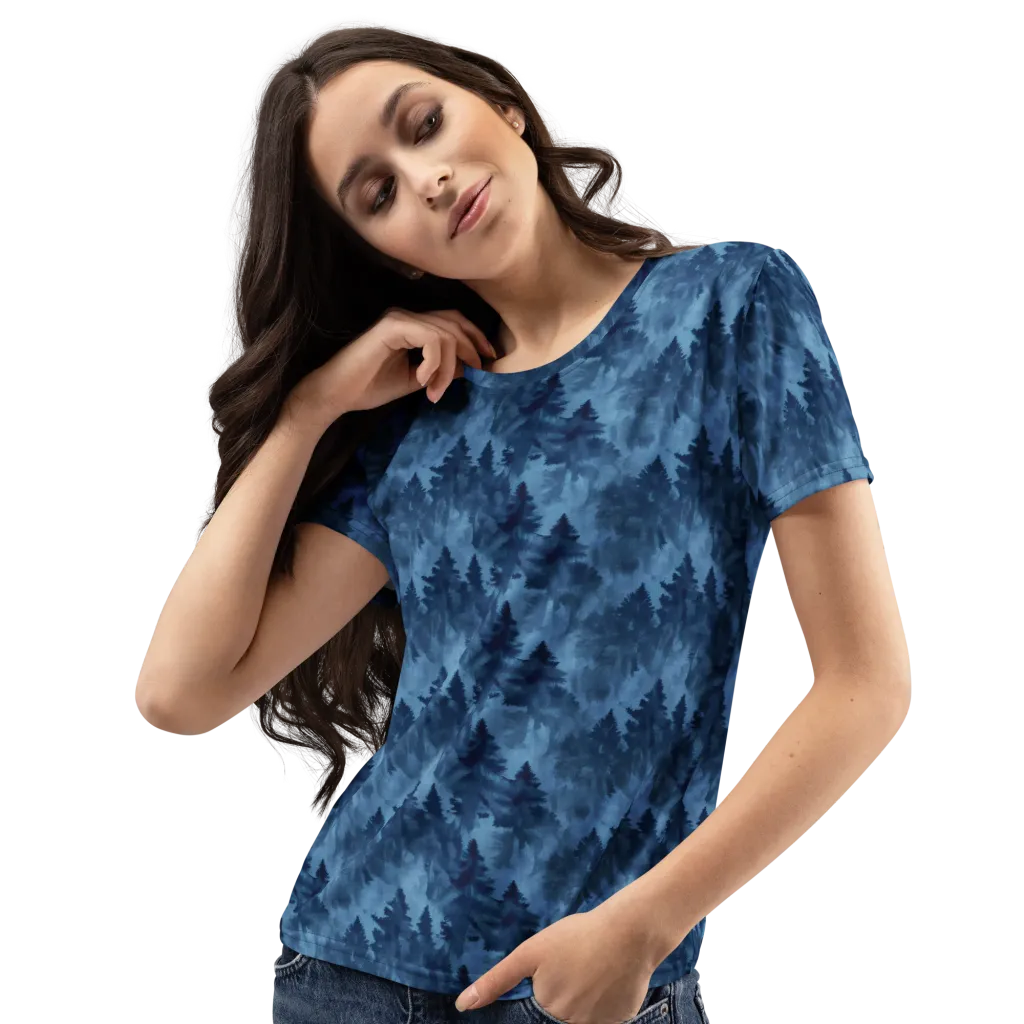 Midnight Pine on Women's Crew Neck T-Shirt — Left Front