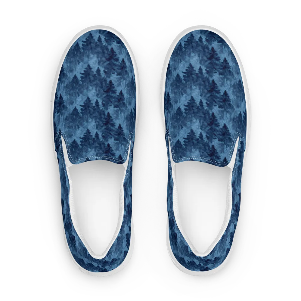 Midnight Pine on Men's Slip-On Canvas Shoes — Front