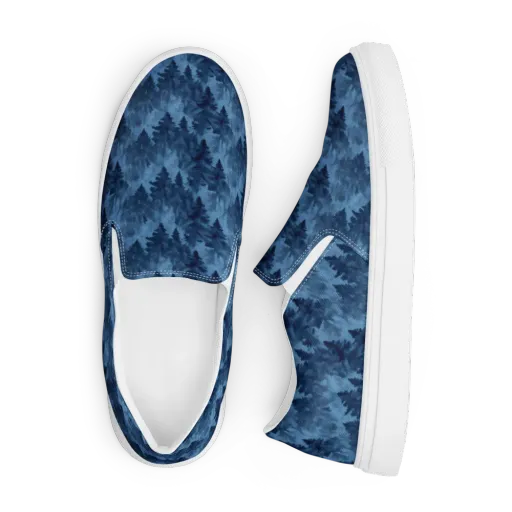 Midnight Pine on a Men's Slip-On Canvas Shoes