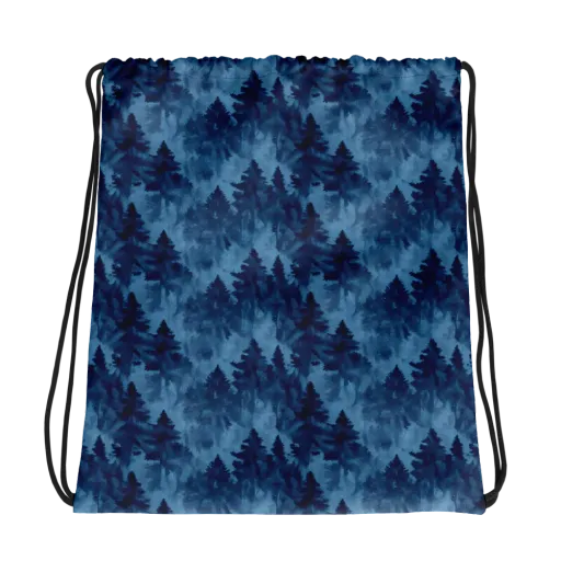 Midnight Pine on a Drawstring Bag