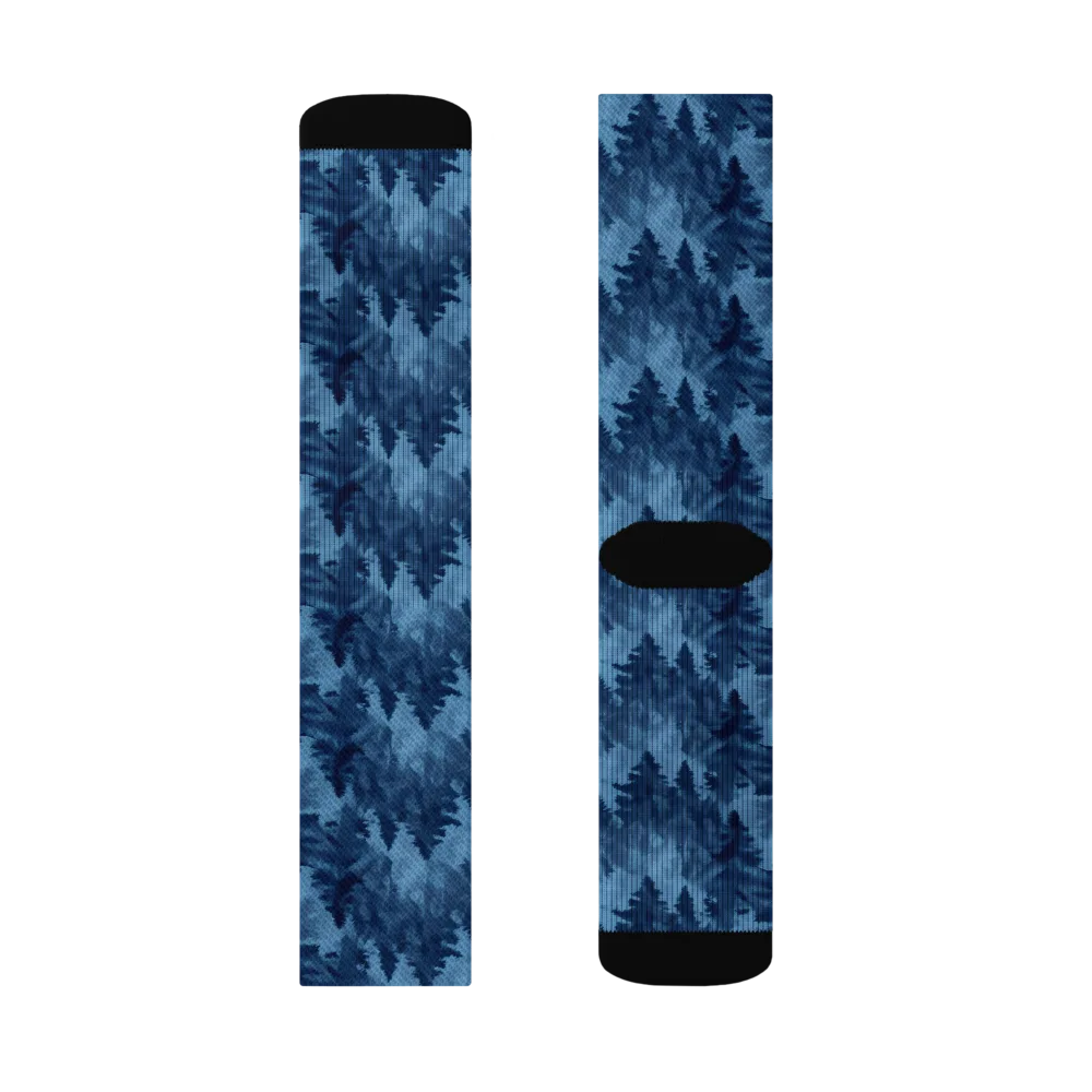 Midnight Pine on Socks — Left Sock