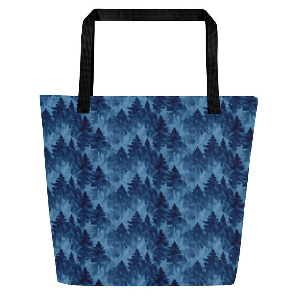 Midnight Pine on Large Tote Bag W/ Pocket — Front