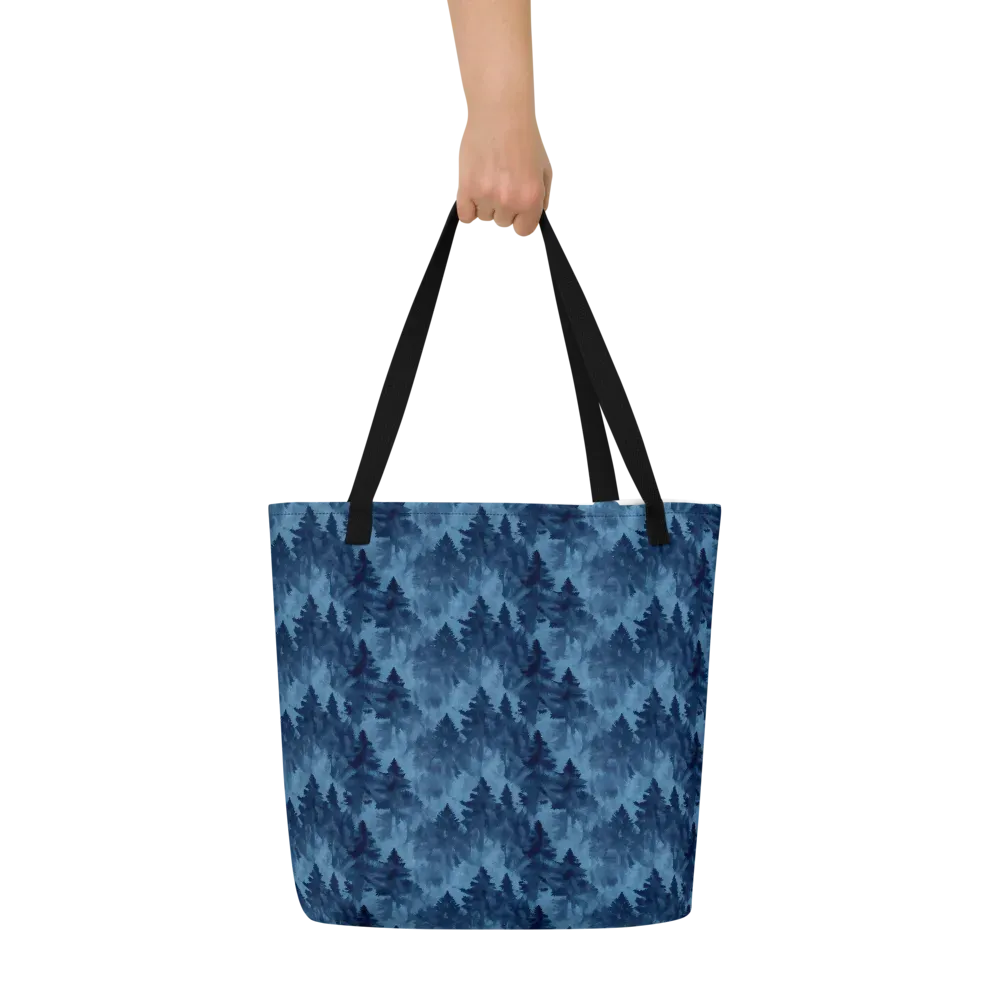 Midnight Pine on Large Tote Bag W/ Pocket — Front