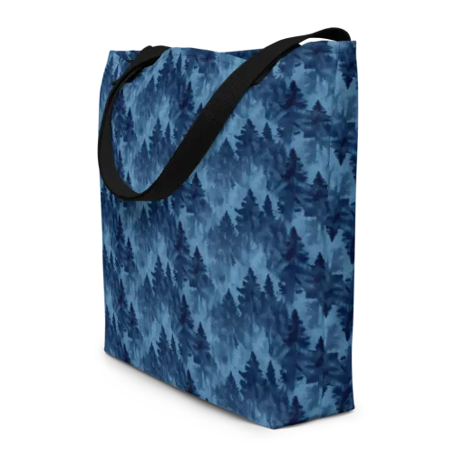 Midnight Pine on a Large Tote Bag W/ Pocket