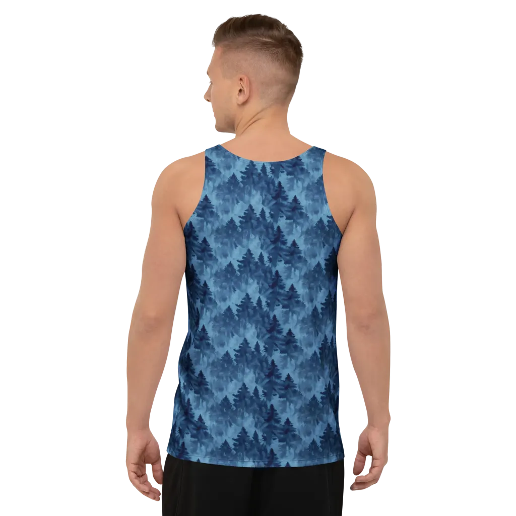Midnight Pine on Men's Tank Top — Back