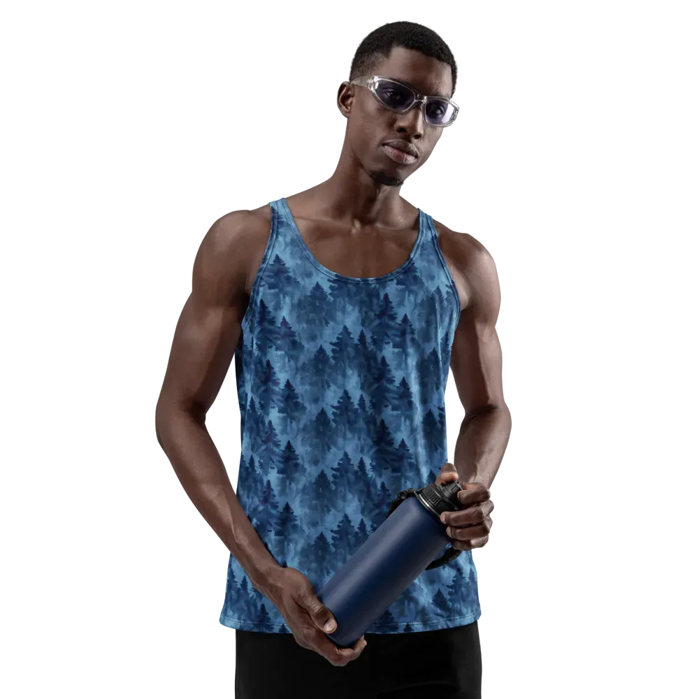 Midnight Pine on Men's Tank Top — Front