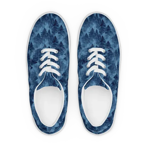 Midnight Pine on a Men's Lace-Up Canvas Shoes