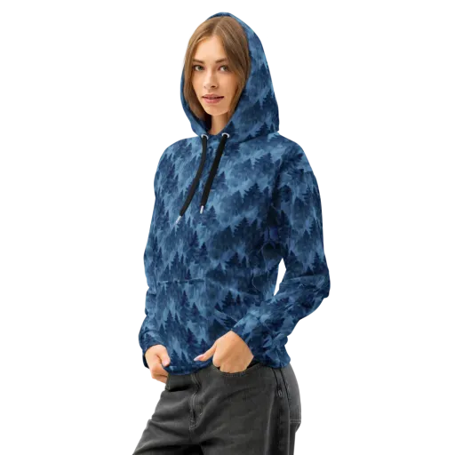 Midnight Pine on a Cotton Hoodie
