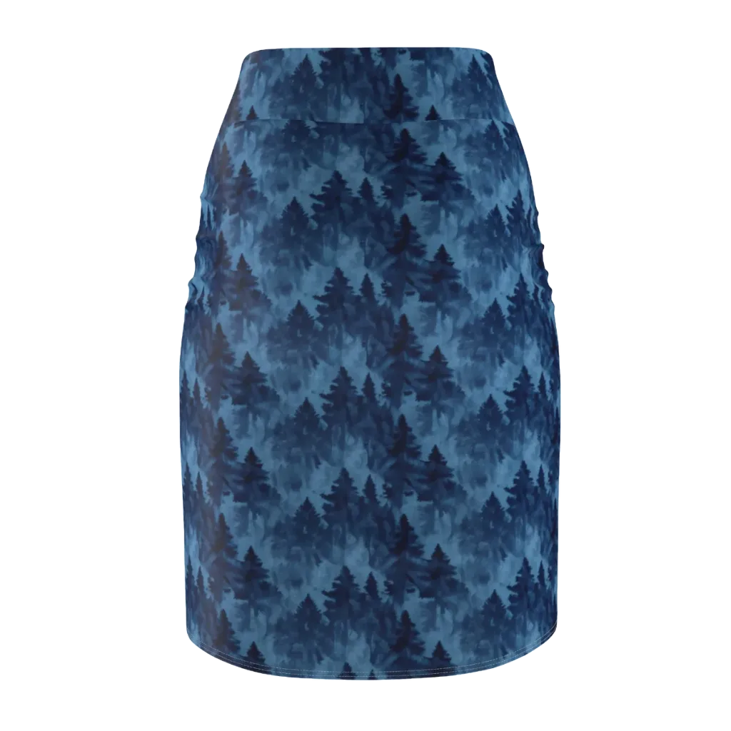 Midnight Pine on Pencil Skirt — Back
