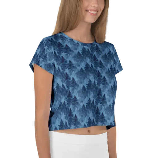 Midnight Pine on a Crop Tee