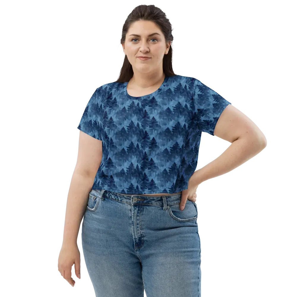Midnight Pine on Crop Tee — Front