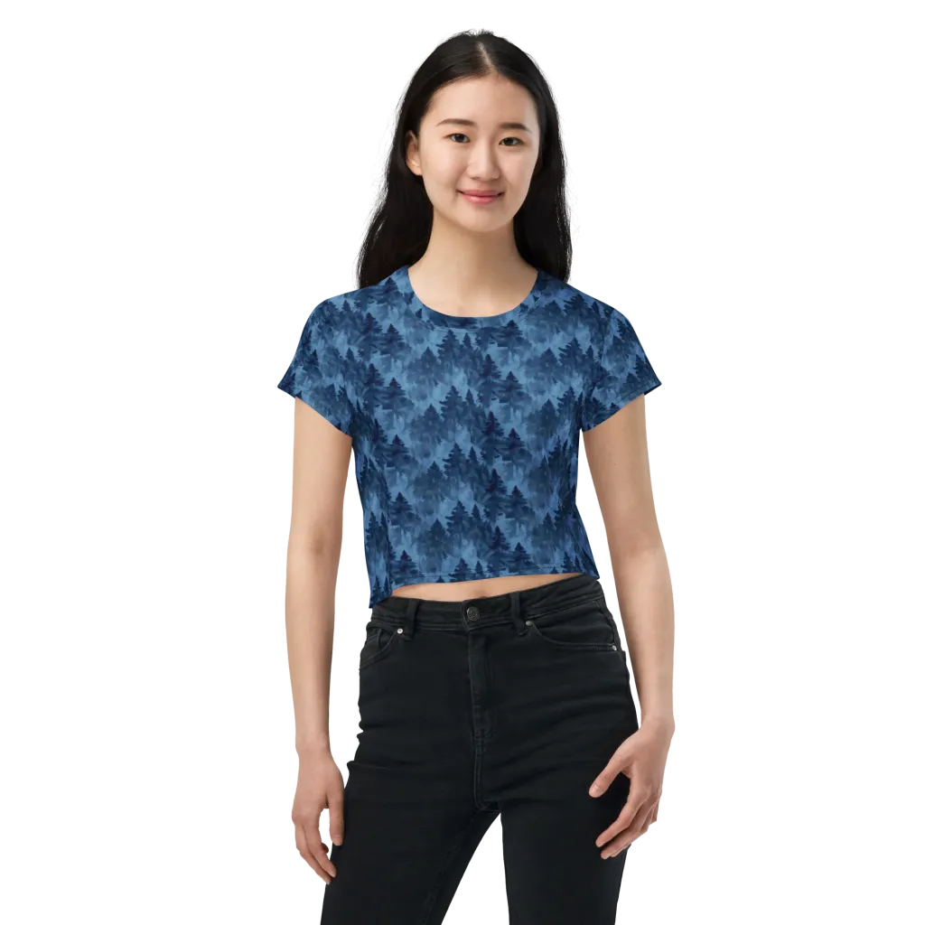 Midnight Pine on Crop Tee — Front