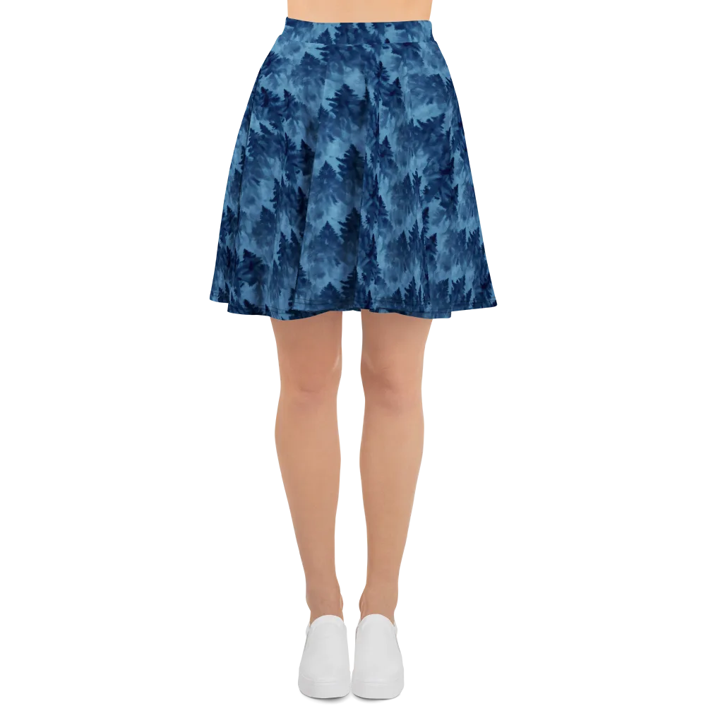 Midnight Pine on Skater Skirt — Front