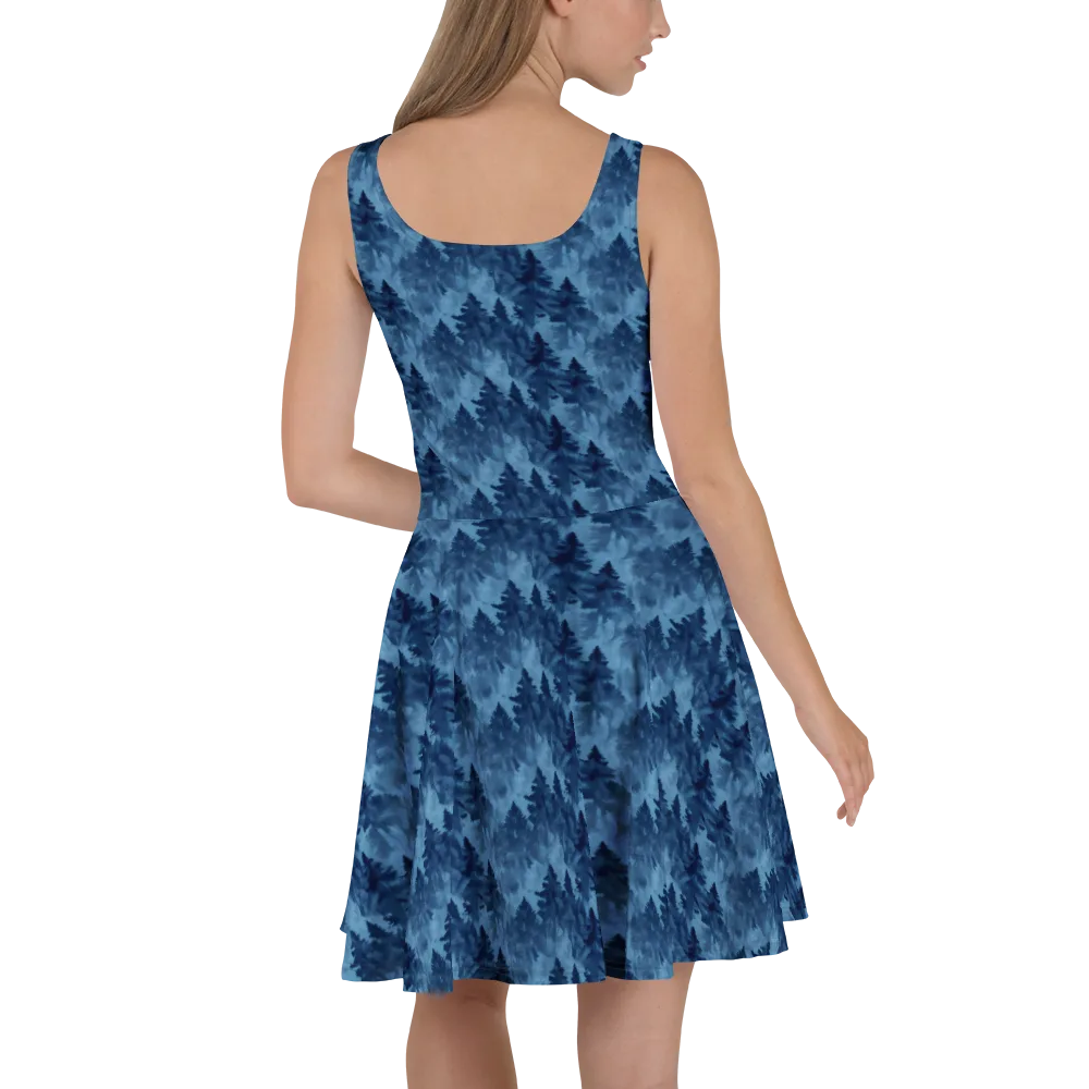 Midnight Pine on Skater Dress — Back